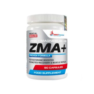 Смотреть на фото упаковку товара ZMA+ Westpharm 90 капсул по 500 мг