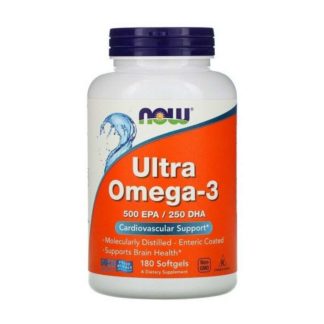 Ultra Omega 3 Fish Oil (180 мягких капсул) (NOW) купить дешевле